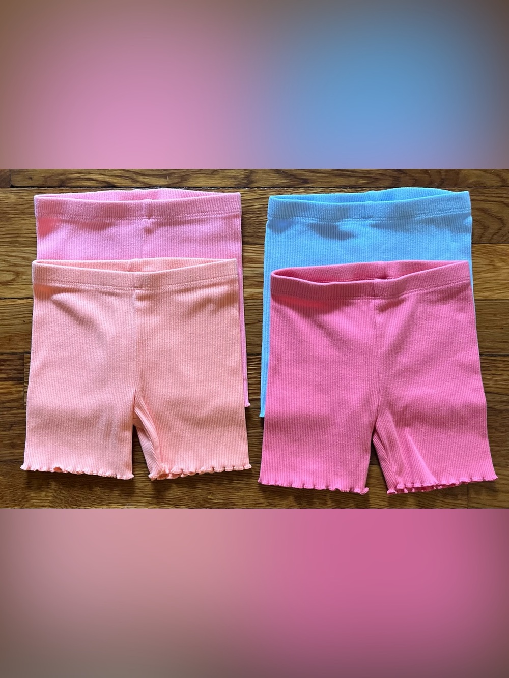 Garanimals Cotton Blend Ruffled Ribbed Biker Style Short Set of 4 Girls Size 24M